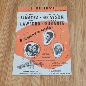 Vintage 1947 I Believe Sheet Music Frank Sinatra MGM It Happened In Brooklyn